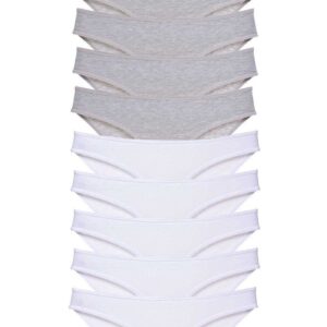 10 adet Süper Eko Set Likralı Kadın Slip Külot Gri Beyaz