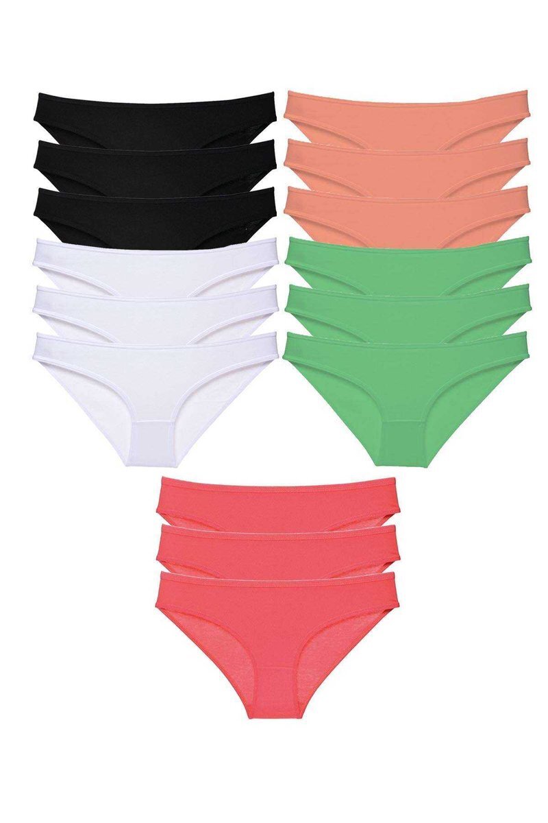 60e32a9258199-1561 15 adet Süper Eko Set Likralı Kadın Slip Külot 516 - Görsel 1