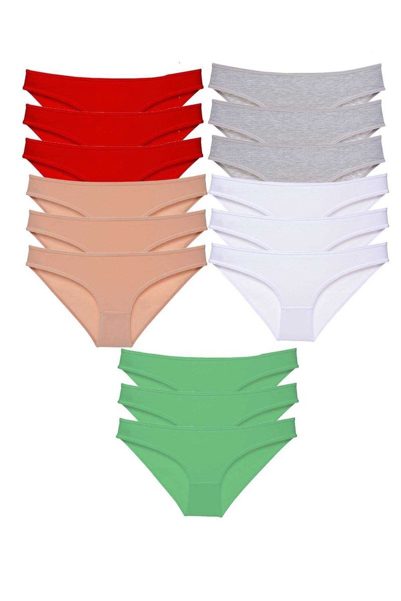 60e32b2b3c892-1575 15 adet Süper Eko Set Likralı Kadın Slip Külot 521 - Görsel 1
