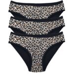 3 Adet Leopar Desenli Likralı Yumuşak Dokulu Kadın Slip Külot