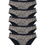 6 Adet Leopar Desenli Likralı Yumuşak Dokulu Kadın Slip Külot