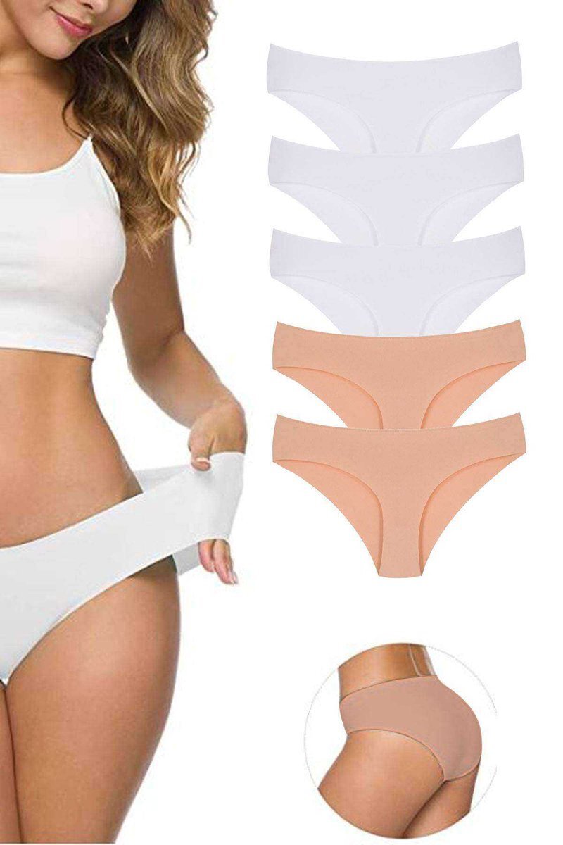 618fa843dee29-5191 5 Adet Kadın Dikişsiz Lazer Kesim Esnek İz yapmayan Külot S3 - Görsel 1