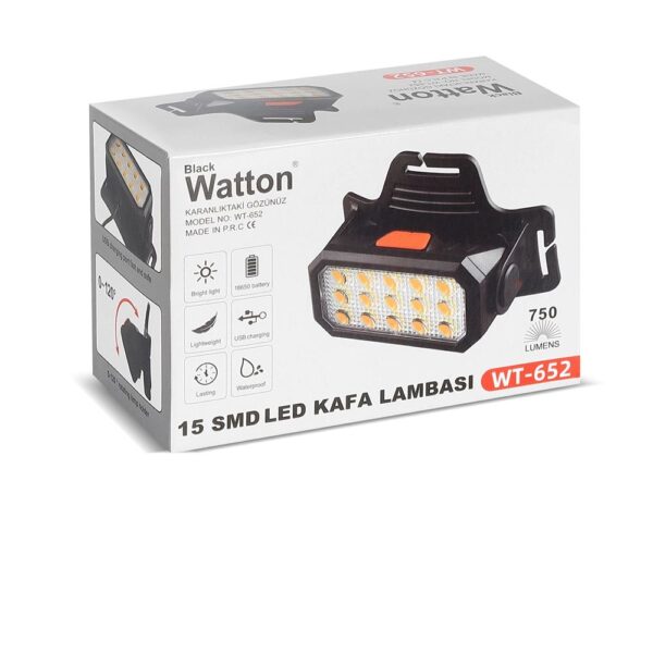 15 LED'li şarjlı kafa lambası - Görsel 2