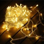 Yılbaşı Aydınlatması 100 Led Perde Hortum Sıcak Beyaz Işık - 10 Metre Dekoratif Şeffaf Kablolu Süs