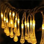 10 Led 2 Metre Sarı Kristal Su Damlası Güneş Enerjili Led Işık Solar Bahçe Ağaç Lamba Aydınlatması - Görsel 2