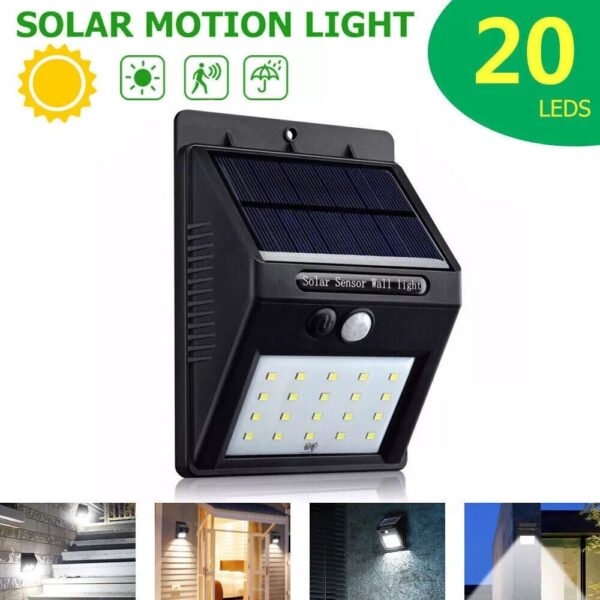 20 Ledli Hareket Sensörlü Dış Mekan Solar Lamba - Görsel 3