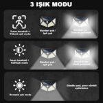 100 Led Dış Mekan Solar Aydınlatma Fotoselli Solar Lamba Hareket Sensörlü - Görsel 2